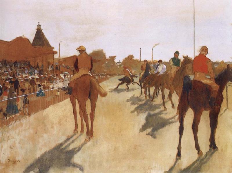 Germain Hilaire Edgard Degas Race Horses before the Stands